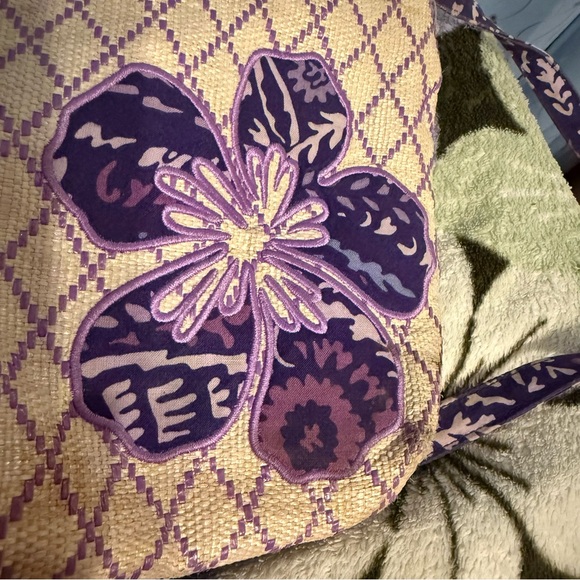 Vera Bradley Purple Floral Patterned Women's Bag Tweed - Picture 6 of 14